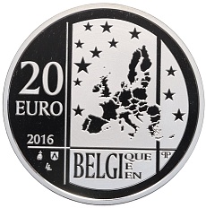 20 евро 2016 года Бельгия «100 лет Комиссии помощи Бельгии» — Фото №2
