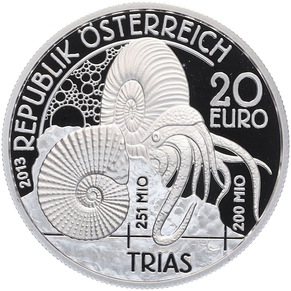20 евро 2013 года Австрия «Доисторическая жизнь — Триасовый период» — Фото №2