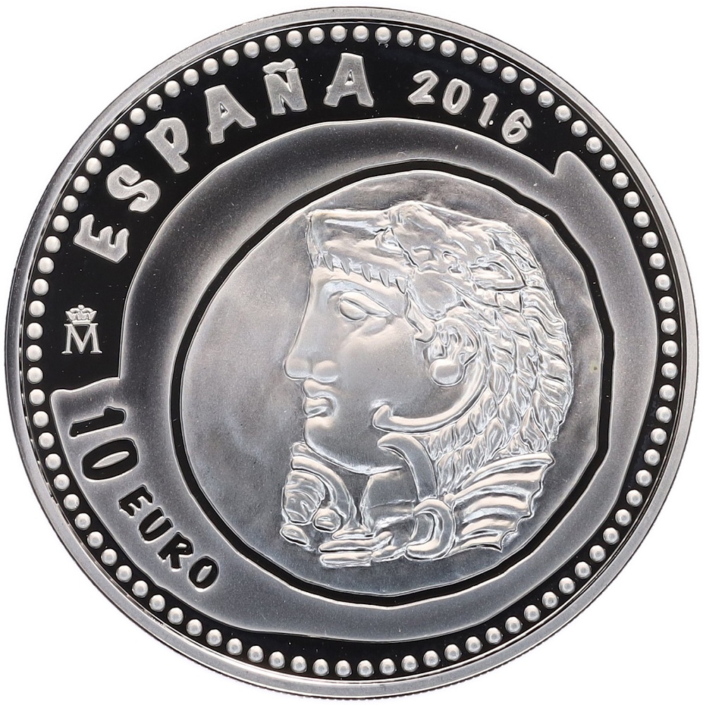 10 евро 2016 года Испания «Нумизматические украшения — Драхма из Гадира» — Фото №2