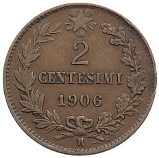 2 чентезимо 1906 года Италия — Фото №1