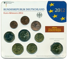 Набор из 9 евромонет 2012 года D Германия — Фото №1