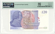 20 фунтов 2006 года Великобритания — в слабе PMG (Superb Gem Unc 67) — Фото №2