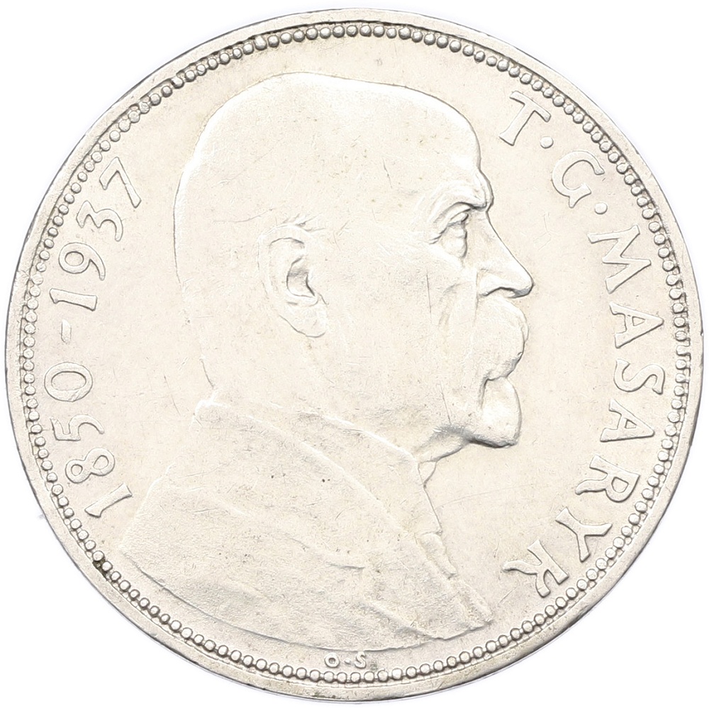 20 крон 1937 года Чехословакия «Смерть президента Масарика» — Фото №1