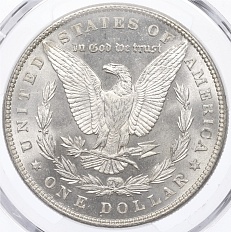 1 доллар 1887 года США «Доллар Моргана» в слабе PCGS (MS64) — Фото №2