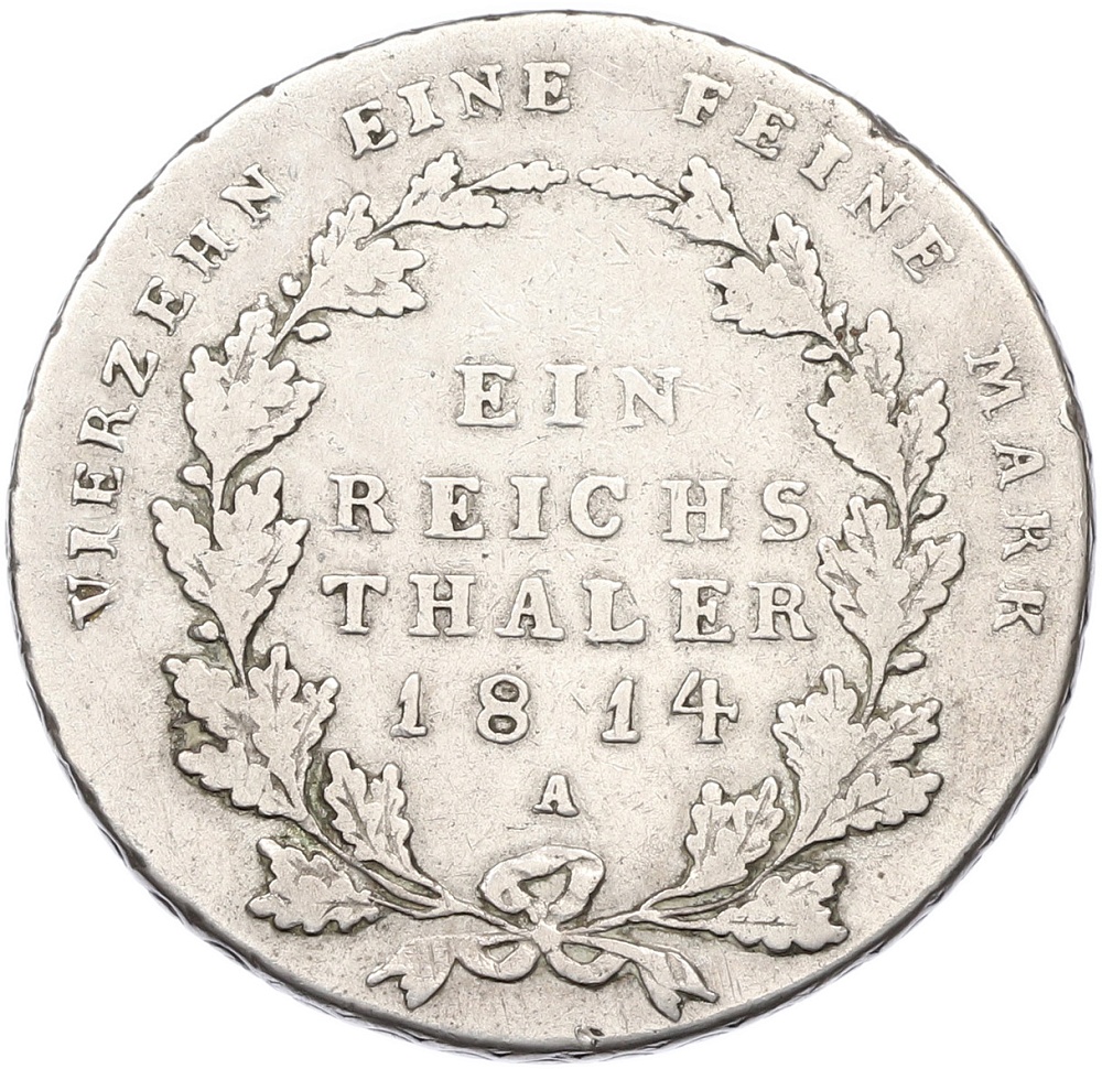 1 рейхсталер 1814 года A Пруссия — Фото №2