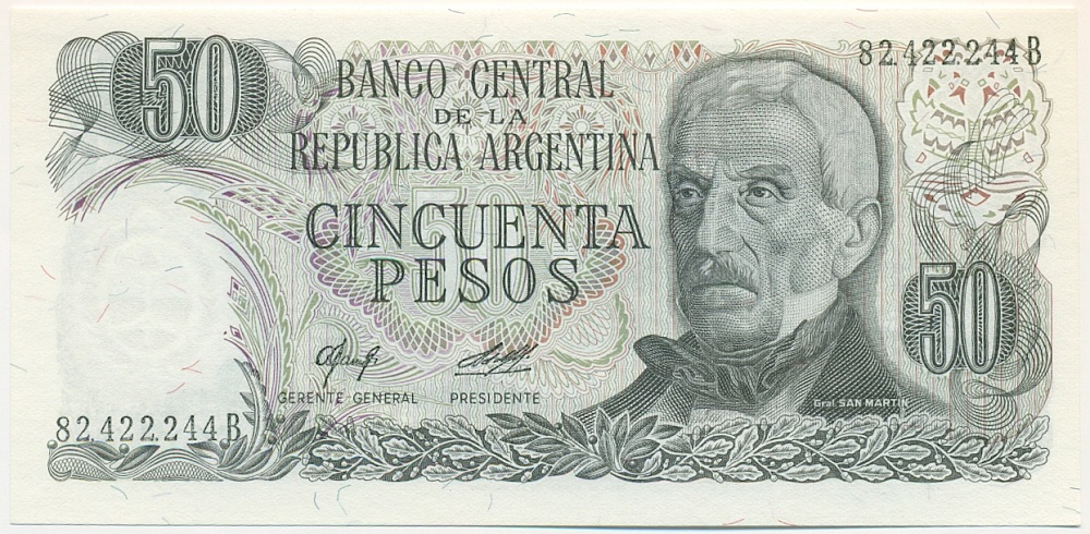 50 песо 1977 года Аргентина — Фото №1