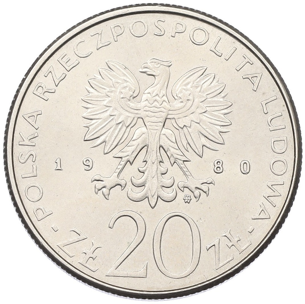 20 злотых 1980 года Польша «50 лет фрегату Дар Поморья» — Фото №2