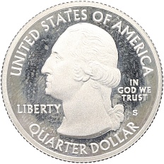 1/4 доллара (25 центов) 2013 года S США «Национальные парки — №16 Национальный лес Белые горы» — Фото №2