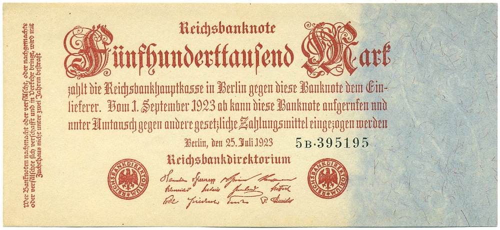 500000 марок 1923 года Германия — Фото №1