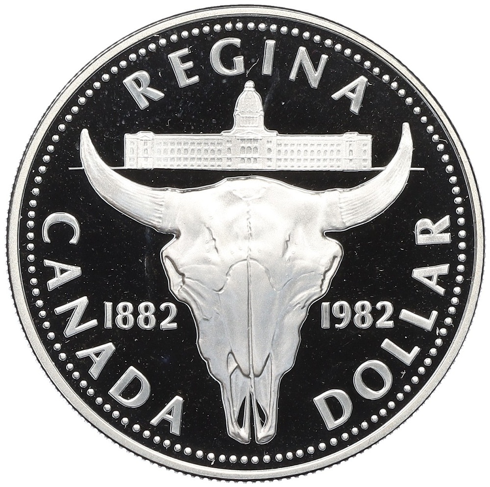1 доллар 1982 года Канада «100 лет городу Реджайна» — Фото №1
