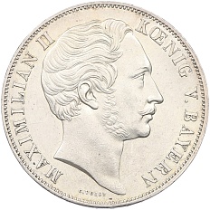 2 гульдена 1855 года Бавария «Восстановление колонны Мадонны в Мюнхене» — Фото №2