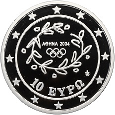 10 евро 2004 года Греция «XXVIII летние Олимпийские Игры 2004 в Афинах — Плавание» — Фото №2
