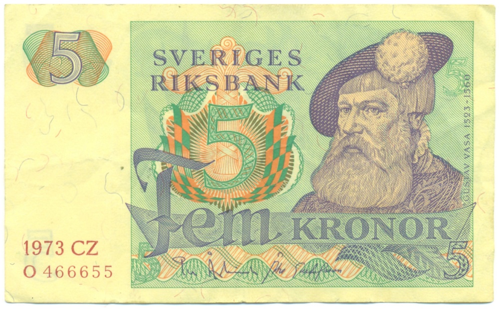 5 крон 1973 года Швеция — Фото №1