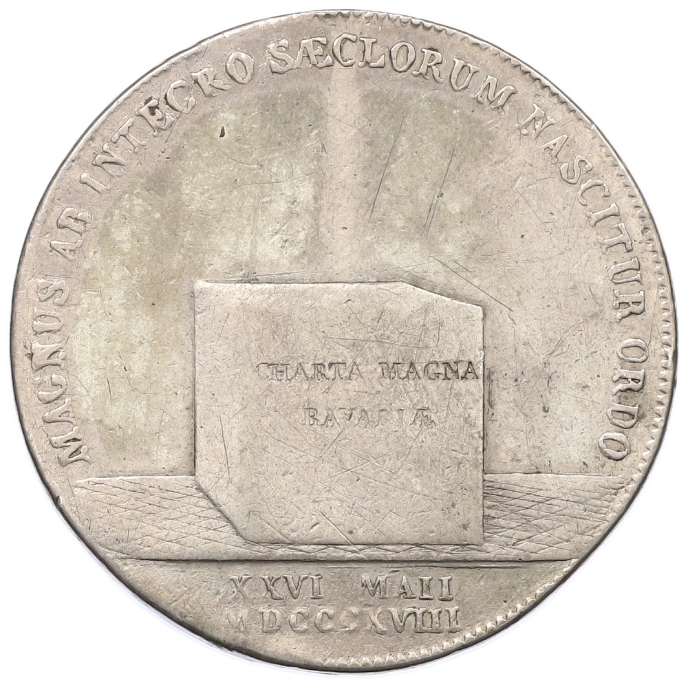 1 талер 1818 года Бавария «Предоставление Конституции Баварии» — Фото №1