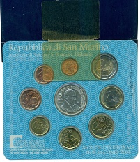 Набор из 9 евромонет 2004 года Сан-Марино — Фото №1