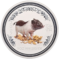 1 доллар 2007 года Австралия «Китайский гороскоп — Год свиньи» (Цветное покрытие) — Фото №1