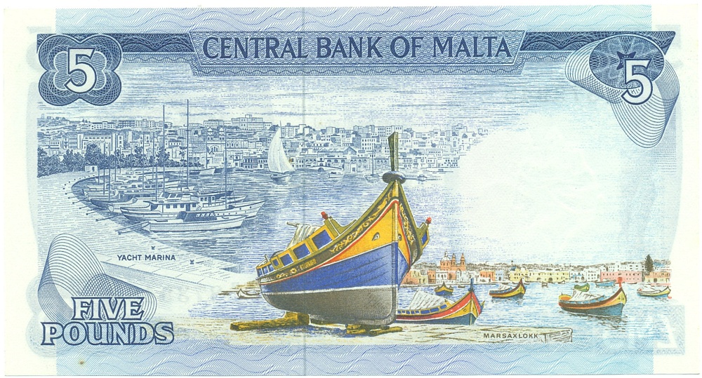 5 лир 1973 года Мальта — Фото №2