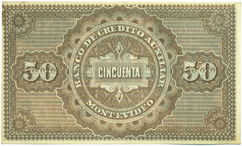 50 песо 1887 года Уругвай — Фото №2