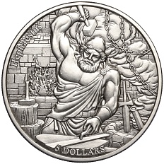 5 долларов 2022 года Самоа «12 Олимпийских богов в зодиаке — Гефест и Весы» — Фото №1