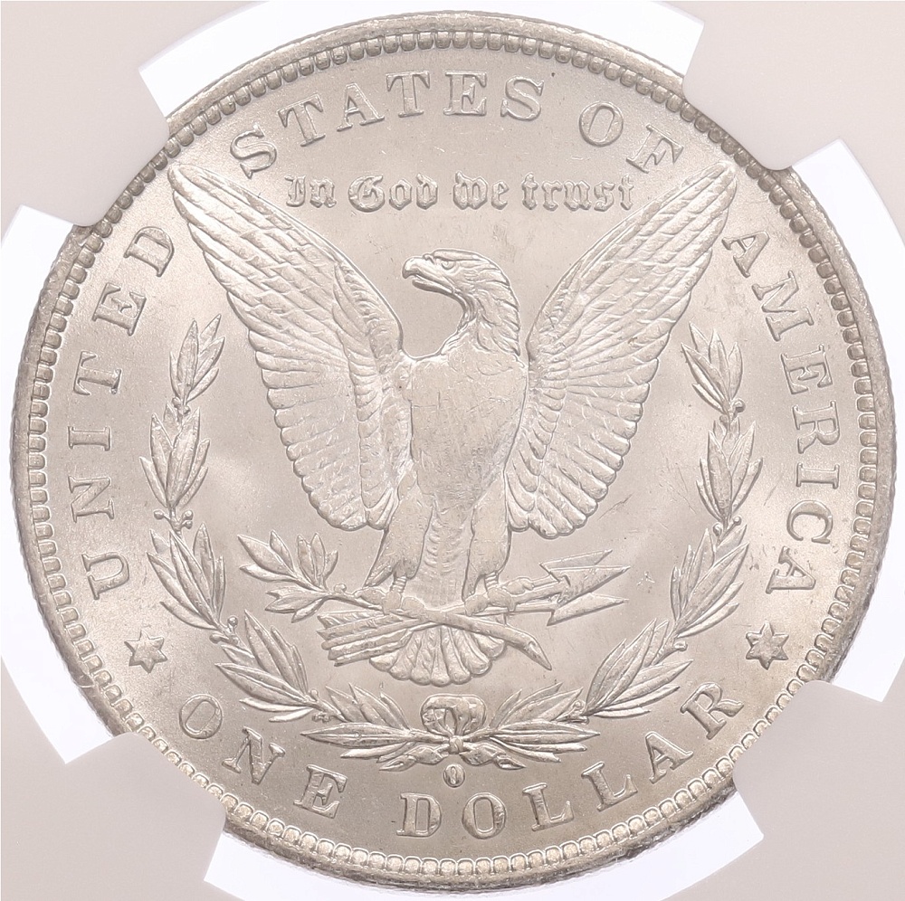 1 доллар 1884 года О США «Доллар Моргана» в слабе NGC (MS63) — Фото №2