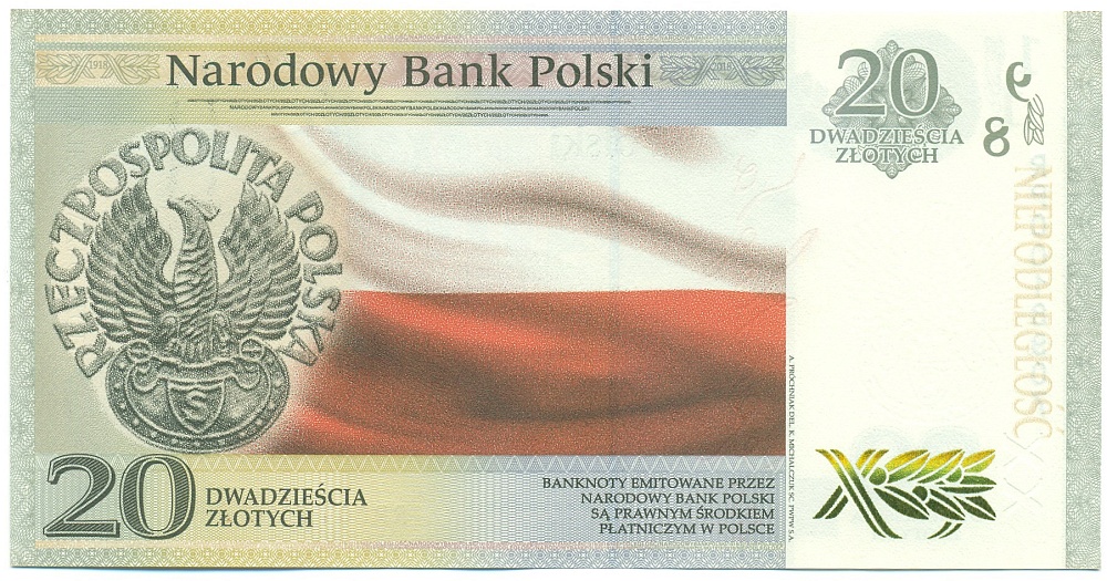 20 злотых 2018 года Польша «100 лет независимости» — Фото №2