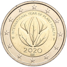 2 евро 2020 года Бельгия «Международный год охраны здоровья растений» — Фото №1