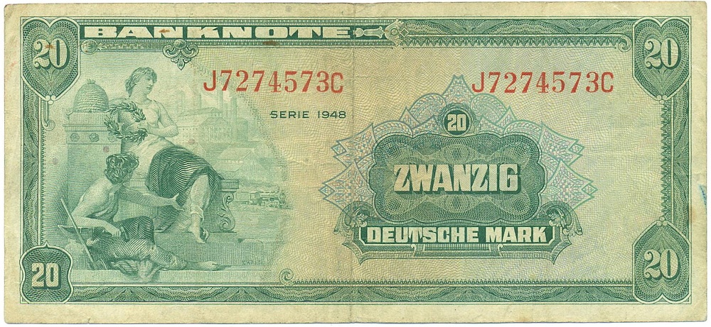 20 марок 1948 года Западная Германия (ФРГ) — Фото №1