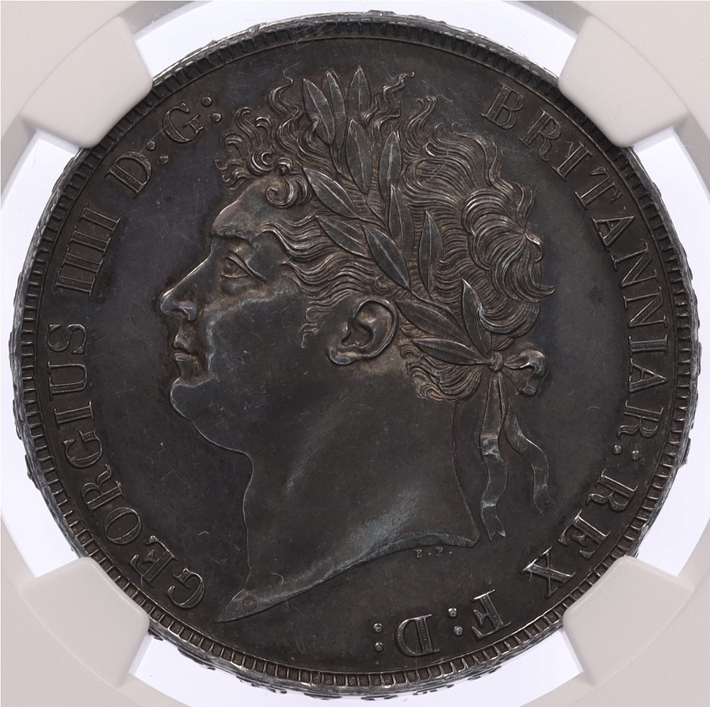 1 крона 1821 года Великобритания — в слабе NGC (UNC Details) — Фото №2