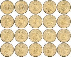 Набор из 20 монет 1 доллар 2024 года Австралия «Австралийская футбольная лига» (в буклете) — Фото №1