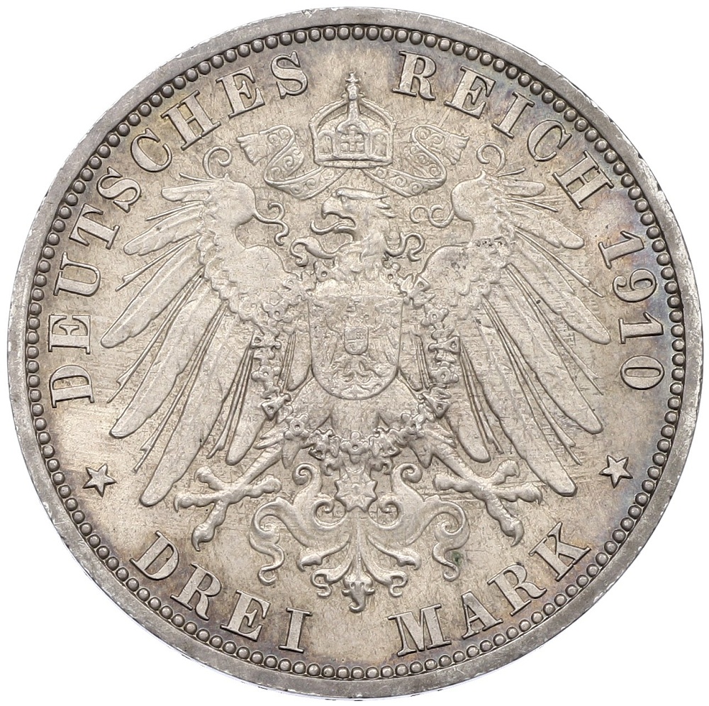 3 марки 1910 года A Германия (Саксен-Веймар-Эйзенах) «Свадьба Вильгельма и Феодоры» — Фото №2