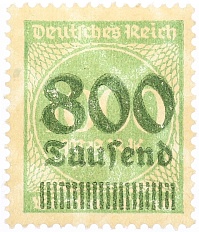Почтовая марка 800.000 марок 1923 года Германия — Фото №1