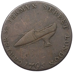 Токен 1/2 пенни 1795 года Великобритания — Кембриджшир (Ladies Shoe Manufactory) — Фото №1