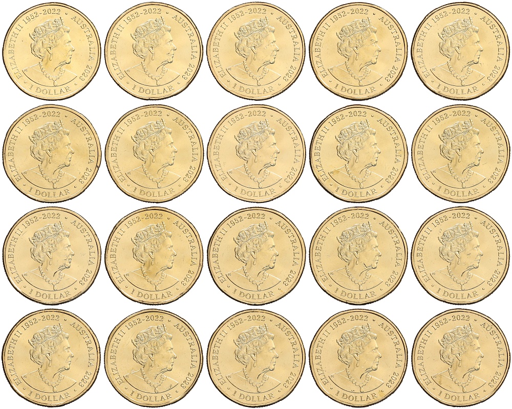 Набор из 20 монет 1 доллар 2023 года Австралия «Австралийская футбольная лига» (в буклете) — Фото №2